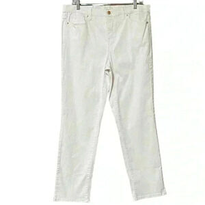 Ella Moss Jeans Women’s 12 White Mid-Rise Straight Leg Ankle Stretch Casual NWT